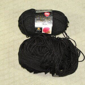 Red Heart Yarn Negro with Metallic Silver Accents 4.5 oz 200 yards - 2 Skeins
